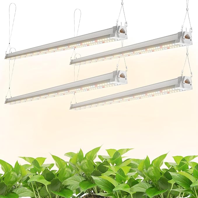 FREELICHT 4 Pack 4FT LED Grow Lights, 160W (4 x 40W,1080W Equivalent), Full Spectrum Sunlight