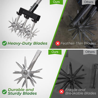 Walensee Rotary Cultivator Garden Tool – Adjustable Hand Tiller for Gardening & Lawn Care with