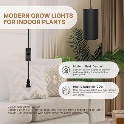 STERREN Plant Grow Light,Led Pendant Light for Indoor Plants,Full Spectrum Hanging Grow Lights with