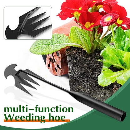 Weed Puller Tool Garden Weed Pulling Tool,Portable Garden Weeding Tool,4 Teeth Manganese Steel