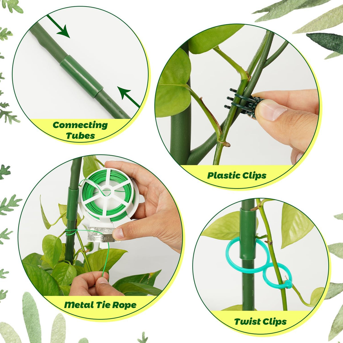 8 Pack Monstera Plant Support Stakes, 27.5inch Detachable Twig Plant Support Stakes with 12 Orchid