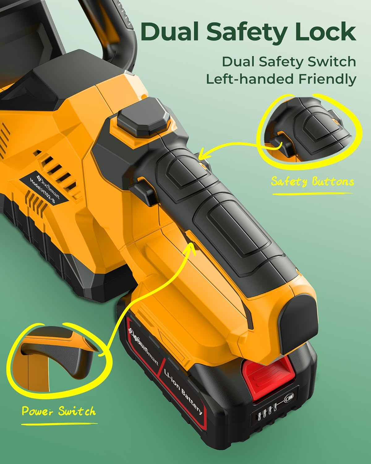 20'' Hedge Trimmer Cordless with 2pcs 4000mAh Battery, Electric Handheld Bush Clipper with