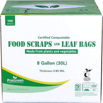 ProGreen Compostable Trash Bags, Extra Thick, Compost Kitchen Bin Bags, Food Scraps Yard Waste