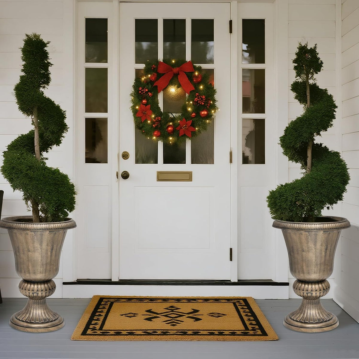 Magshion 20" Urn Planter for Outdoor and Indoor Plants, Large Decorative Front Porch Planter