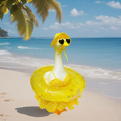 Hawaiian Goose Clothes & Bikini Goose Clothes (4pec) - Fits Large 23" H Statue - Outdoor Garden