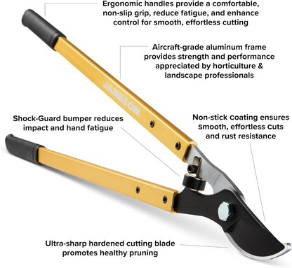 Jameson Professional 27" Bypass Lopper | 1-3/8" Cutting Capacity | Non-Stick Blade | Aircraft-Grade