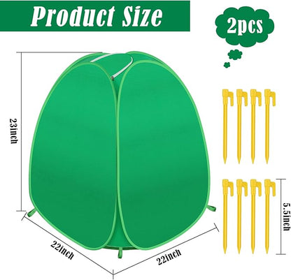2 Pack Plant Covers Freeze Protection, Pop Up Shrub Frost Covers for Outdoor Plants Warm Plant