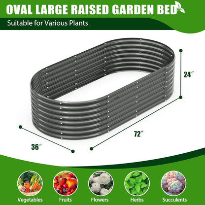 A ANLEOLIFE 6-Pack 6X3X2ft & 3x3x2ft Deep Root Galvanized Raised Garden Beds Outdoor for Planting