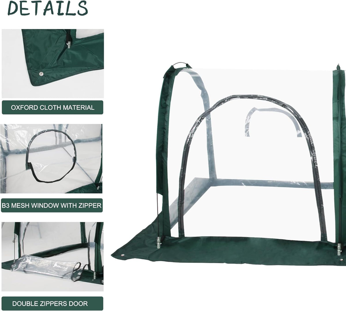 Portable Tunnel Greenhouse for Outdoors - Transparent Mini Greenhouses Ideal for Backyards and