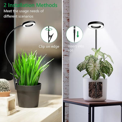 Clip on Grow Light, 6000K Halo Plant Lights for Growing Small Plants, LED Full Spectrum Grow Lamp