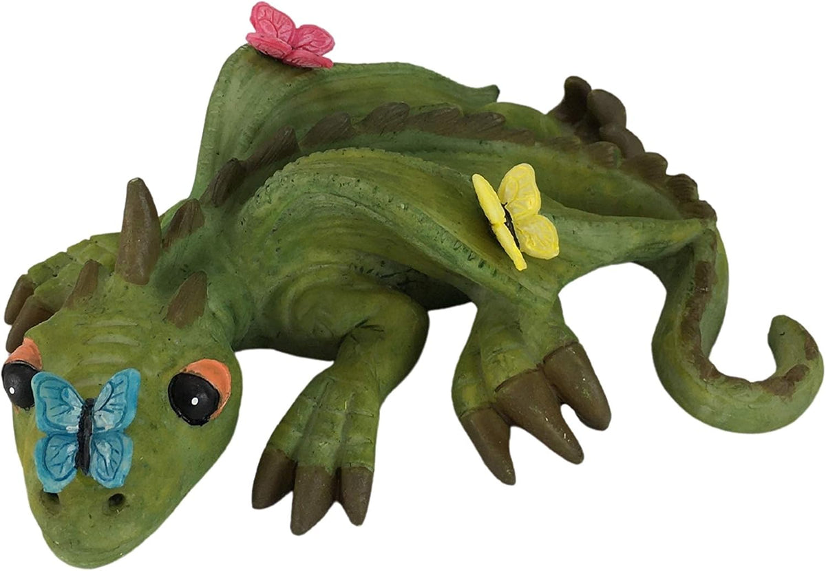 GlitZGlam Cody The Green Miniature Dragon of Azar for Your Fairy Garden/Miniature Garden