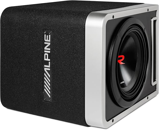 Alpine R2-SB10V-BNDL 10" Type-R Halo Loaded Enclosure with S-A60M 600 Watt Mono Amplifier and