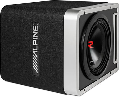 Alpine R2-SB10V-BNDL 10" Type-R Halo Loaded Enclosure with S-A60M 600 Watt Mono Amplifier and