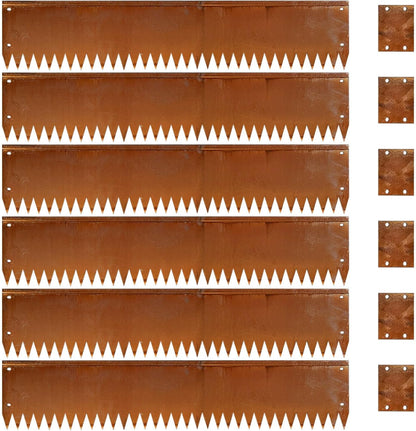 Cor Ten Steel Metal Landscape Edging 40 inch with Top Bending Protection Pre-Rusted Cor Ten Steel