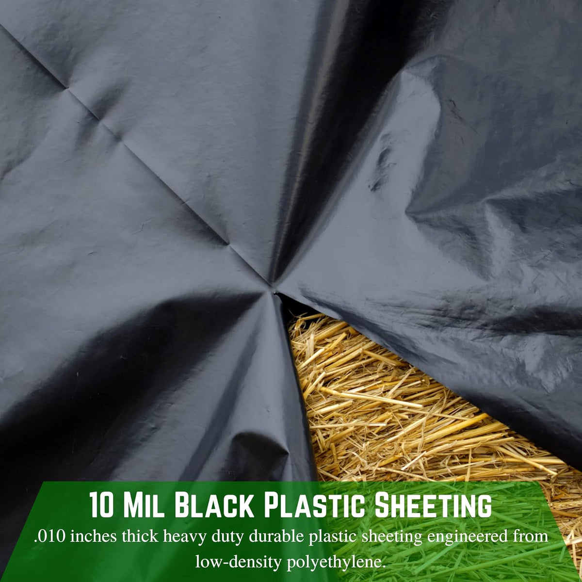 Farm Plastic Supply - Black Plastic Sheeting - 10 mil - (2.5' x 100') - Polyethylene Vapor Barrier