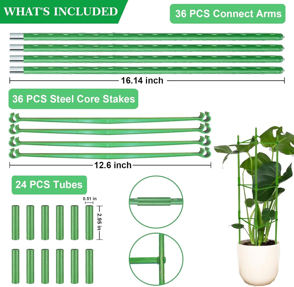 Moirsunt 4Pack Tomato Cages Plant Cages 4ft Multifunctional Tomato Support Garden Trellis Tomato
