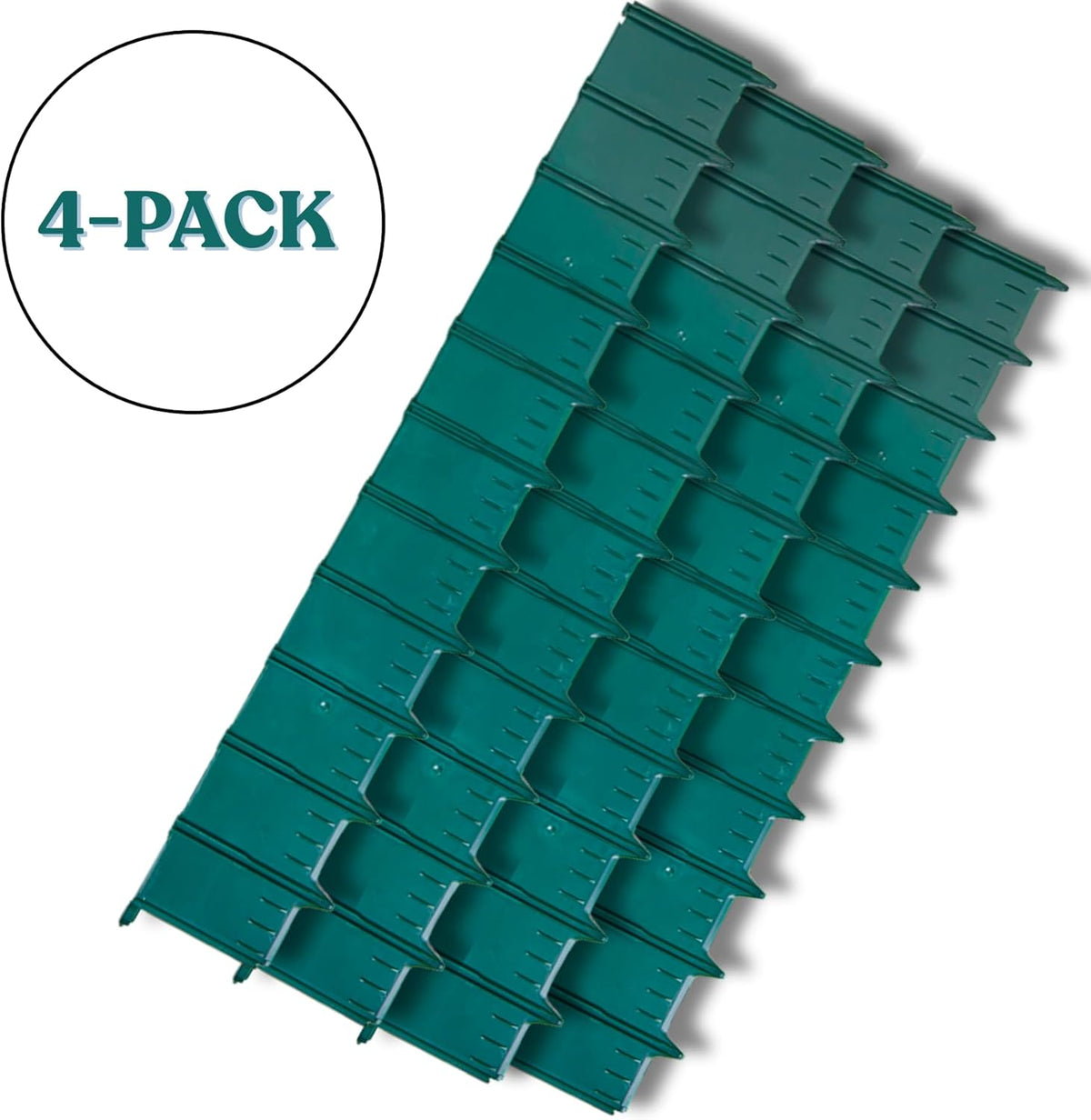 Greenscapes 3-Foot Plastic Green Edging (4-Pack) – Durable Landscape Border for Gardens, Lawns &