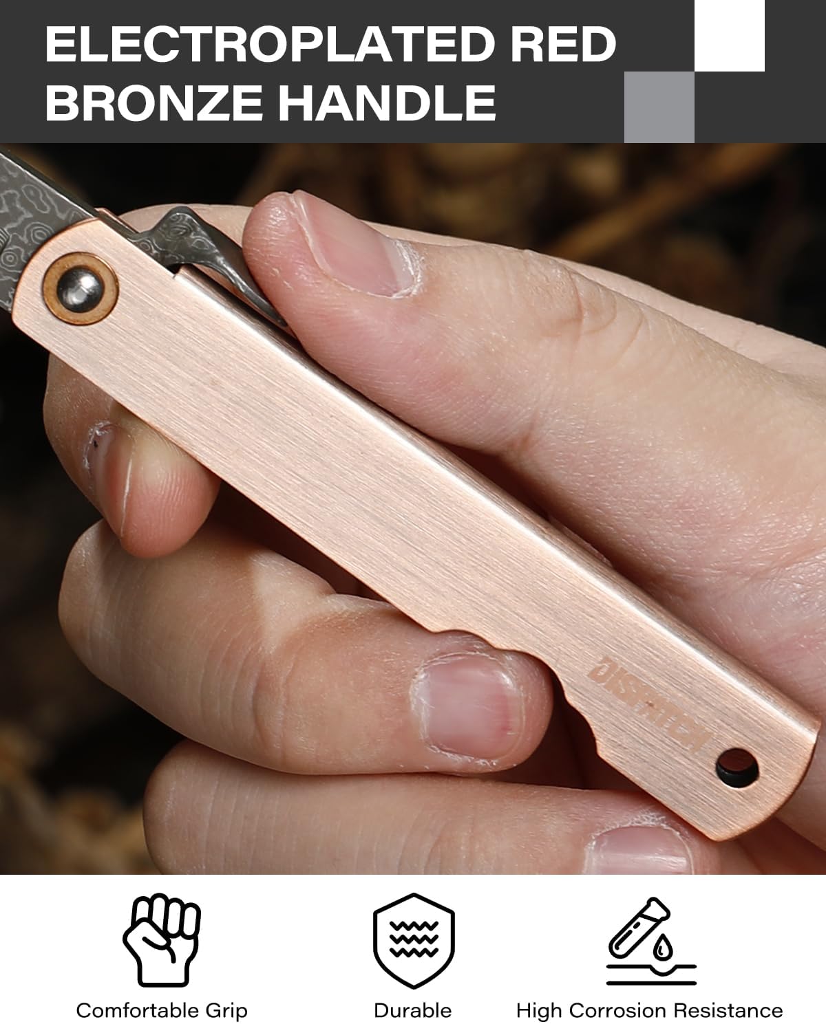 EDC Folding Knife, 2.8" Full Panel Plain Edge Blade, Non-Locking Pocket Knife Features Cloud