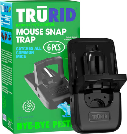 Mouse Traps Indoor for Home - 6 Pack Reusable Rat Trap, Touch-Free Snap Trap, Heavy Duty Mouse