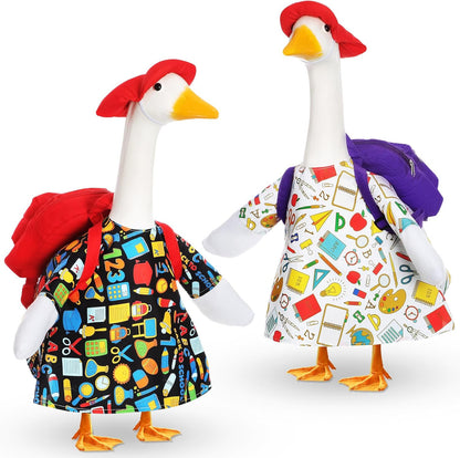 2 Set Halloween Porch Goose Outfit Set for 23'' Plastic Garden Statue Lawn Porch Goose Clothes