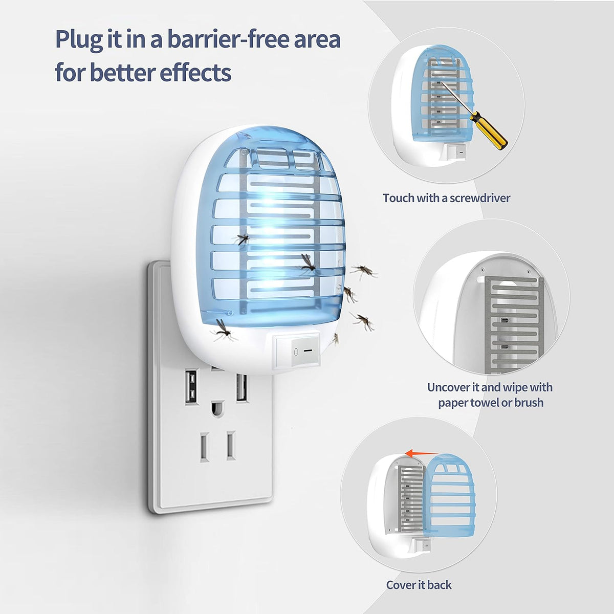 Indoor Bug Zappers, Fly Traps for Indoors, Insect Traps for Home Mosquito Killer for Kids & Pets