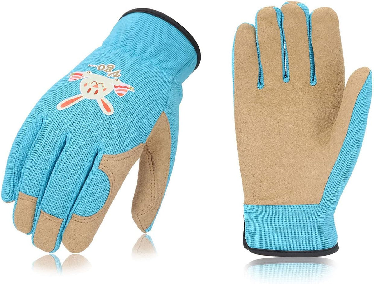 Vgo... 1-Pair Age 3-4 Kids Gardening Gloves,Children Yard Work Gloves,Soft Safety Outdoor Playing