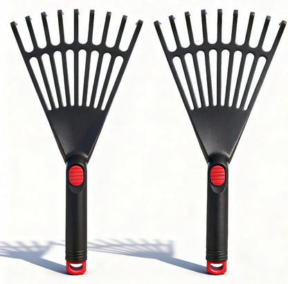 BESPORTBLE 2-Pack Small Hand Rakes - Lightweight Plastic Garden Rakes for Raised Garden Bed