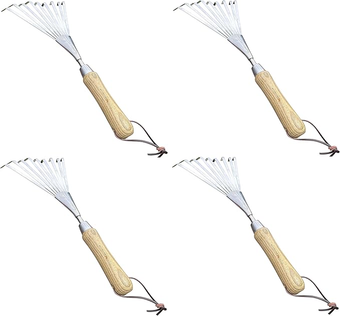 Garden Guru Eco Hand Rake Soil Tiller- 100% Recycled Stainless Steel - Rust Resistant - FSC