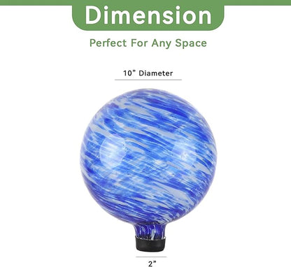 Lily's Home Glass Gazing Ball, A Colorful Addition to Any Garden or Home, Ideal As a Housewarming