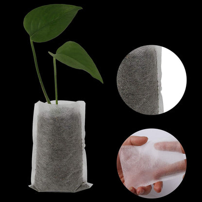 Augshy Nursery Growing Bags - 400pcs Fabric Plant Pots, Non-Woven Grow Bags for Seeding, Starter