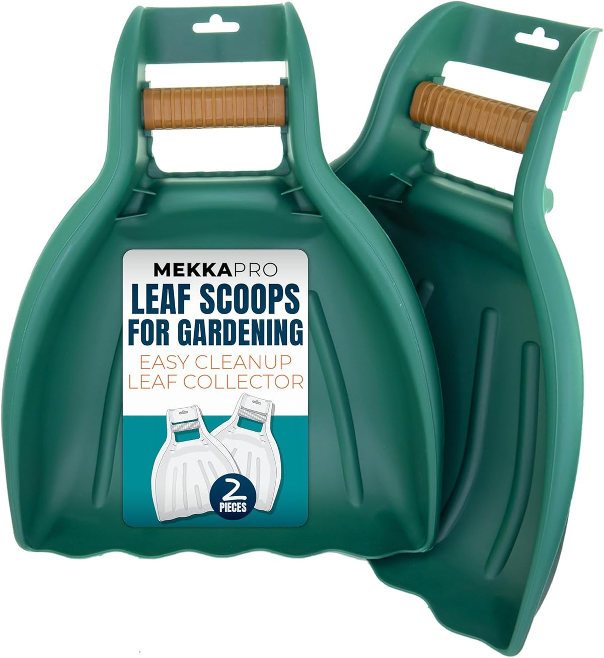 MEKKAPRO Leaf Scoops and Claws V2.0, 1-Pair (2 Pieces), Sturdy Ergonomic Grip Leaf Rake, Large Hand