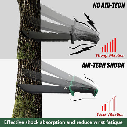 FLISSA 11'' Machete for Yard Work, Ergonomic Air Tech Handle and Lightweight Sheath, Stainless