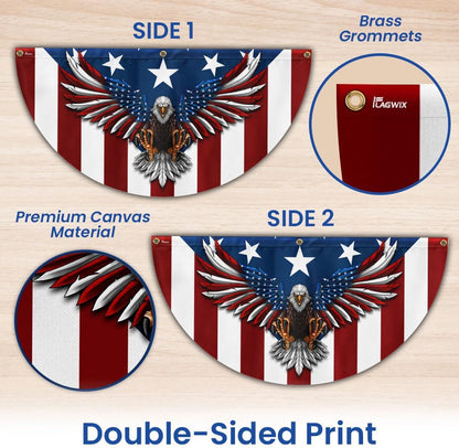 American Flag Patriotic Eagle American Non-Pleated Fan Flag TPT1636F, 1.5x3 ft, 1 Pack Suitable for