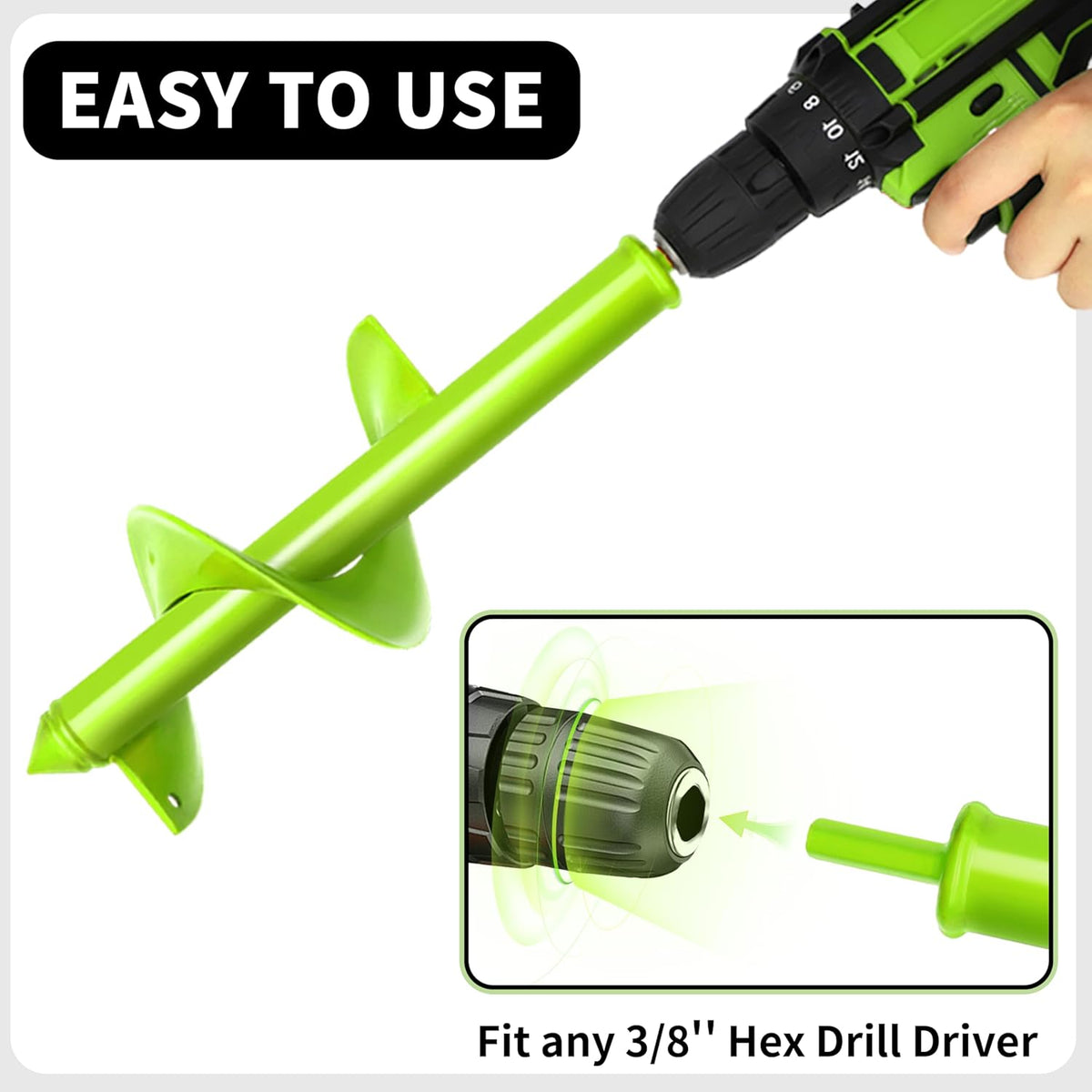 TCBWFY 4"x12" Auger Drill Bit for Planting and Digging Holes, Garden Plant Flower Bulb Rapid Bulb