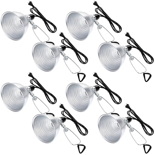 Macarrie 8 Pack Clamp Lamp Light with Aluminum Reflector, 6ft SPT-2 18awg Cord and Adjustable Stand