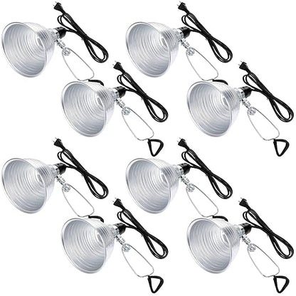 Macarrie 8 Pack Clamp Lamp Light with Aluminum Reflector, 6ft SPT-2 18awg Cord and Adjustable Stand