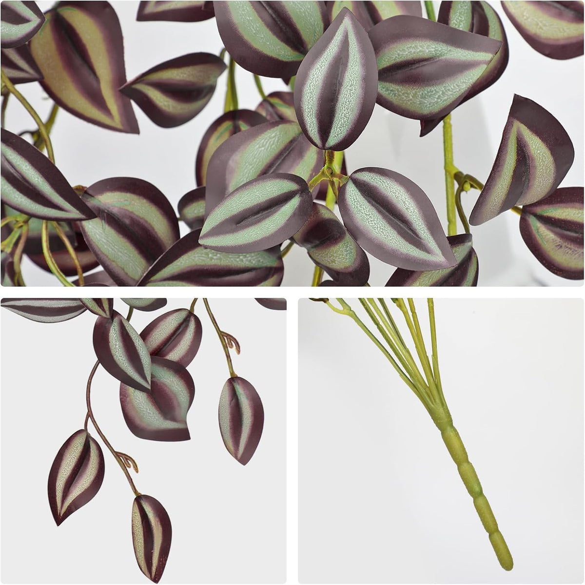 DILATATA Fake Hanging Plants Artificial Hanging Plants 22" Faux Wandering Jew Hangings Leaves Plant