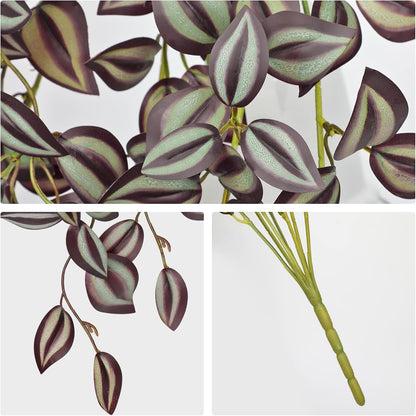 DILATATA Fake Hanging Plants Artificial Hanging Plants 22" Faux Wandering Jew Hangings Leaves Plant