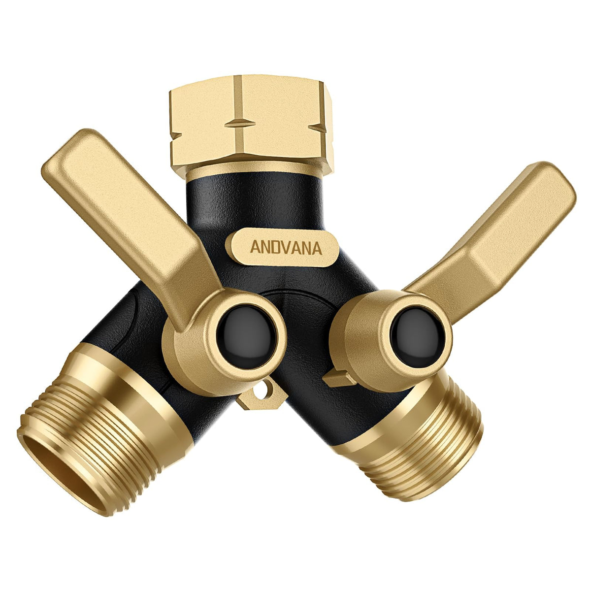 Hose Splitter 2 Way Heavy Duty, Garden Hose Splitter- Full Metal Body Y Type with Dual Shut Off