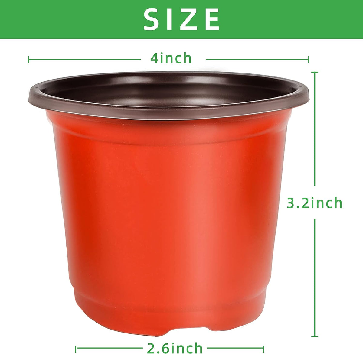 TDHDIKE 4" Small Plastic Plant Nursery Pot/Pots (100pcs) Seedlings Flower Plant Container Seed
