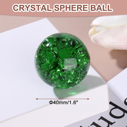 uxcell 40mm/1.6" Crystal Sphere Ball Ice Cracked Glass Solid Decorative Sphere Crystal Ball Prop