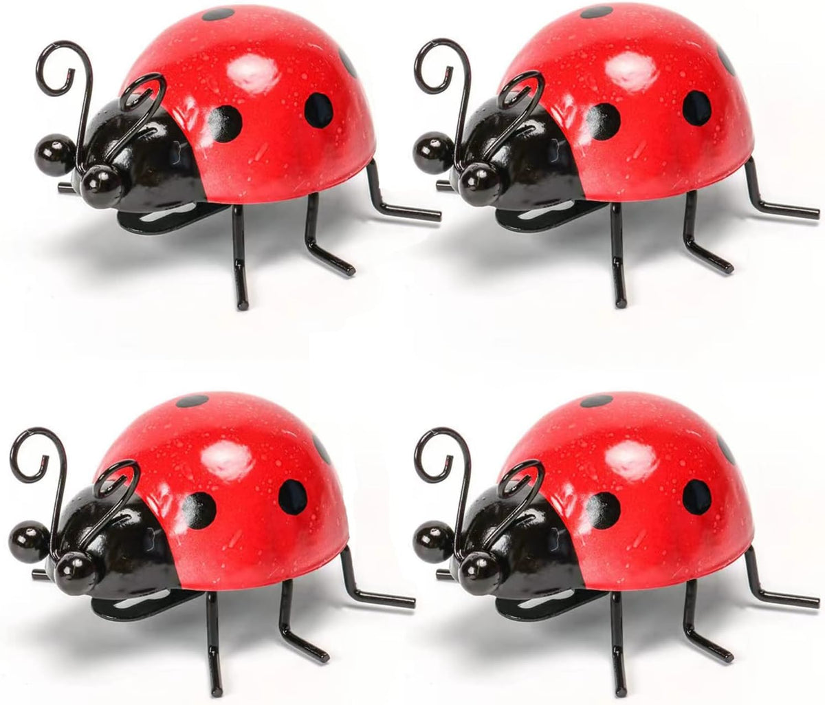 Metal Garden Decor for Outside Cute Ladybugs Yard Art Lawn Ornaments Wall Sculptures & Statues