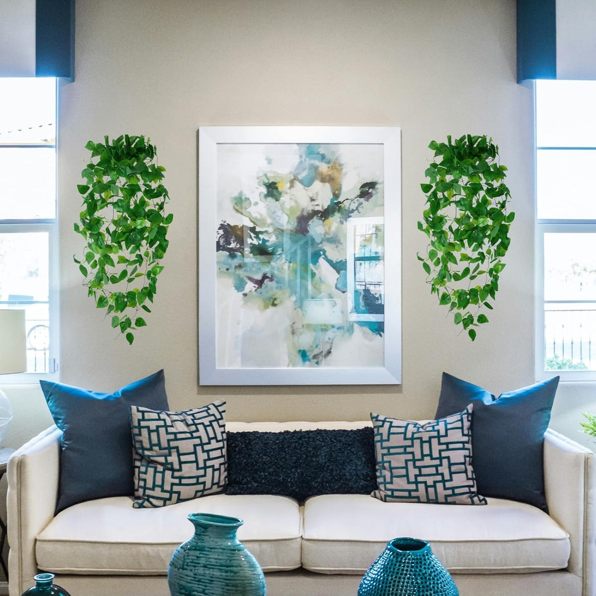 Fake Hanging Plants for Room Decor, Artificial Ivy vines Greenery Leaves Garlands for Home