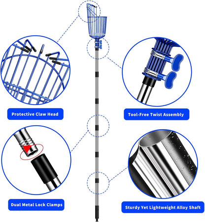 Fruit Picker Pole with Basket Segmented Fruit Picker Pole Tool for Apple Avocado Cherry Lemon Mango