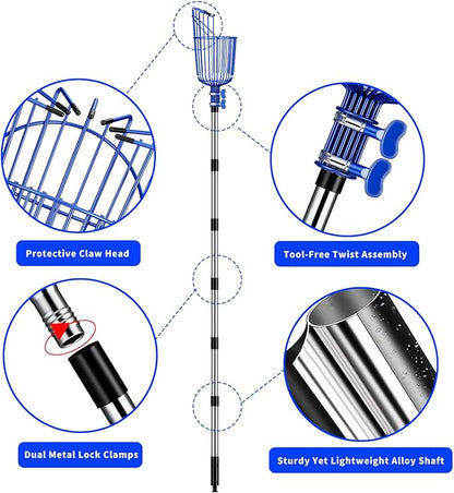 Fruit Picker Pole with Basket Segmented Fruit Picker Pole Tool for Apple Avocado Cherry Lemon Mango
