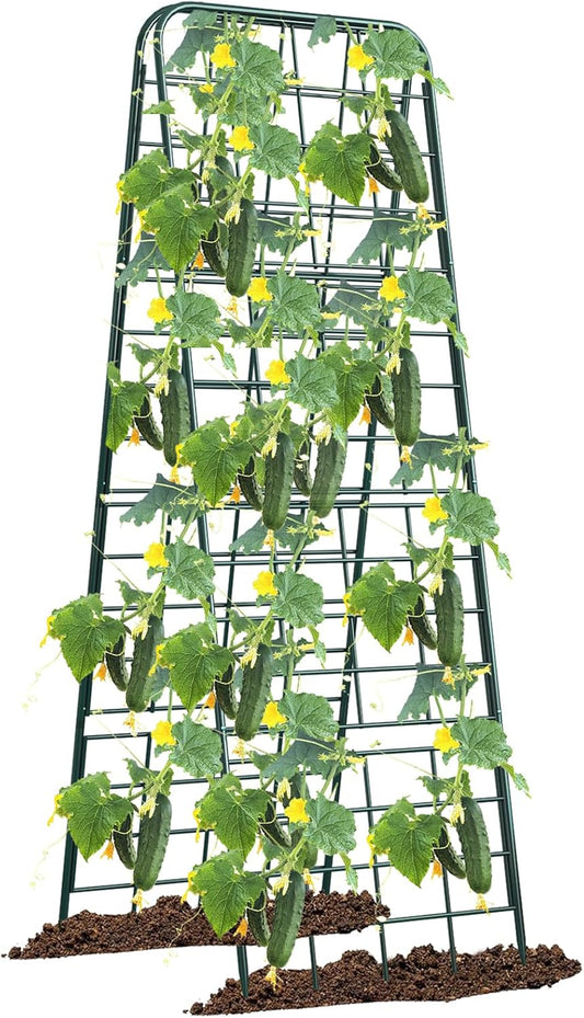 Heavy Duty 50"x17" Adjustable A-Frame Trellis for Climbing Plants – Rust-Proof Metal Garden Trellis