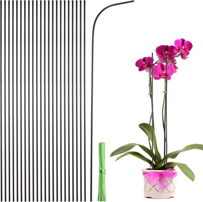 uxcell 30pcs Green Plant Support Stakes, 15.7" Bendable Garden Plant Sticks Plastic Single Stem