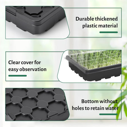 MIXC 5 Pack 1020 Seed Starter Trays with 3.6" Humidity Dome Plant Growing Tray Germination Seed