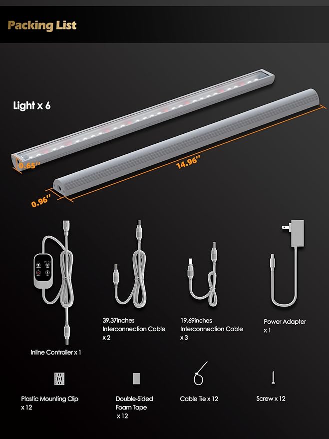 Smart Grow Light for Indoor Plants,3500K Full Spectrum LED Plant Light Strips with 3/9/12H Auto