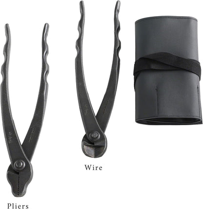 Wazakura Made in Japan 5 PCS Bonsai Cutter Tools Set with Roll Bag: Concave Branch Cutter, Knob